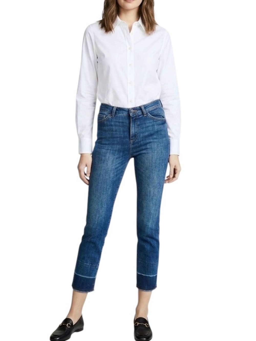 DL 1961 Jeans Mara Ankle Premium Denim Cuff Raw Hem 32